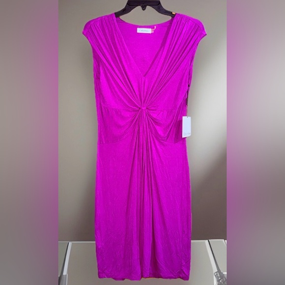 Calvin Klein Dresses & Skirts - NWT Calvin Klein Women’s Zinnia Twist-Front Sleeveless Knit Sheath Mini Dress-8